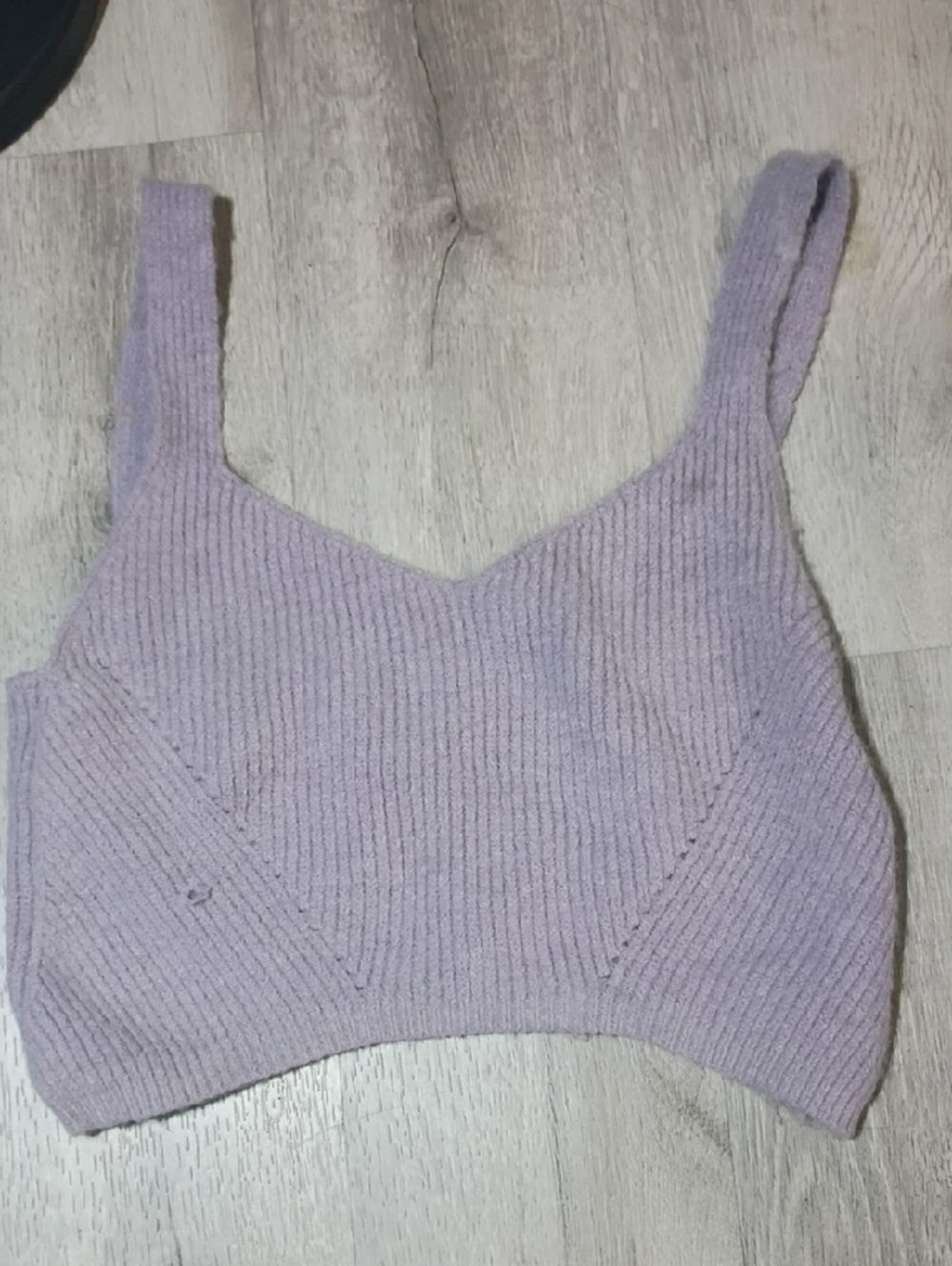 Lilac Knit Cropped Tank Top